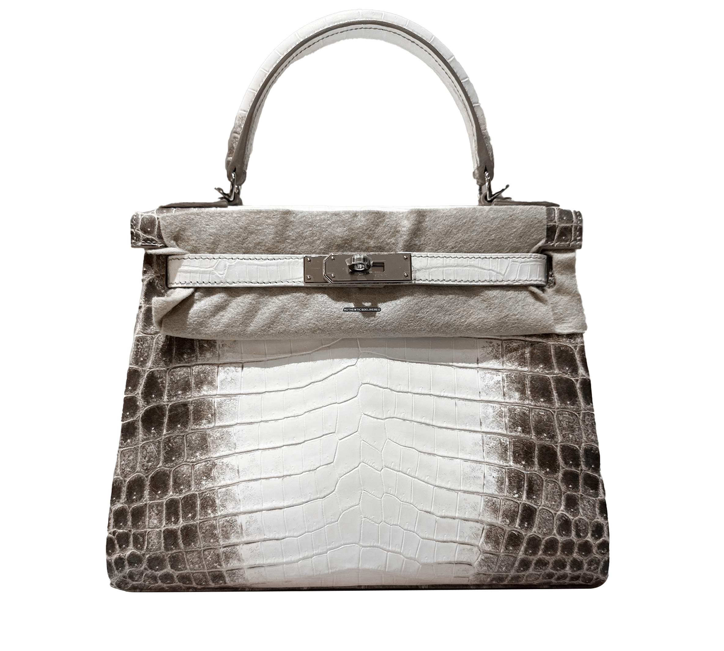 Meet the Hermès Himalaya Diamond Kelly in size 28. Which handbag
